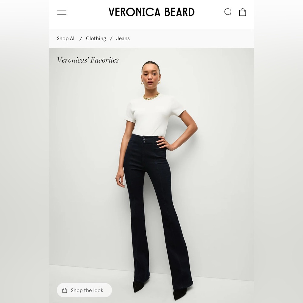 Veronica Beard NWT Beverly Seamed Skinny-Flare Jean 25